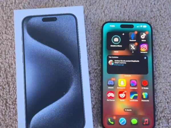 Apple iPhone 15 Pro Max Factory Unlocked (93% Batt) Blue Titanium 256GB 3E17